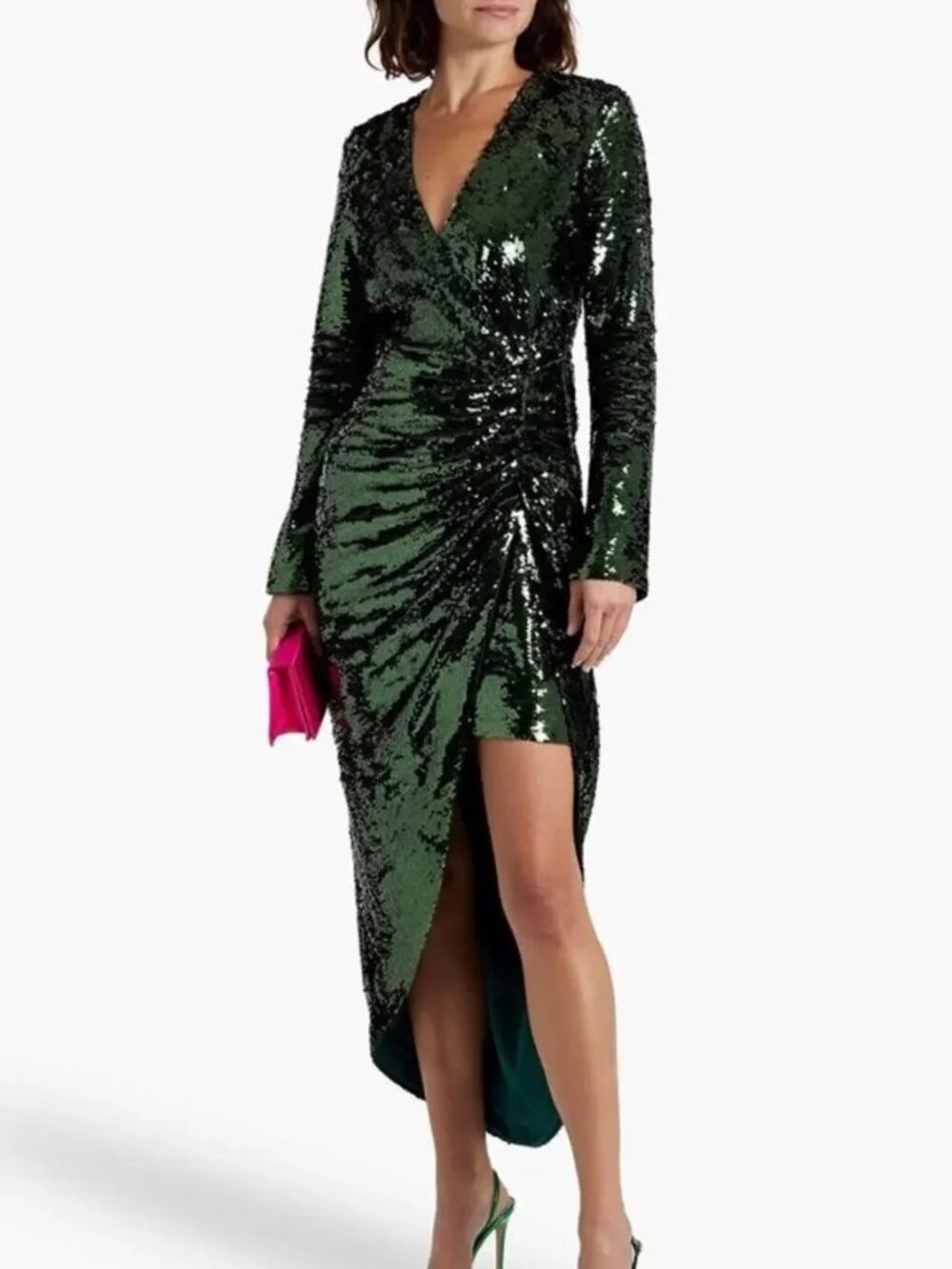 NWT SIMKHAI Green Sequin Dress Size 6